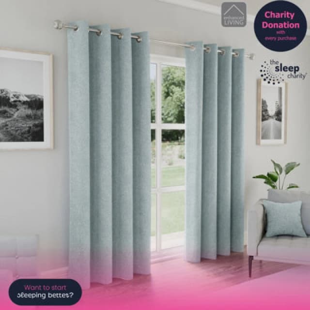 Enhanced Living Enhanced Living Austin Blue Eyelet 100% Blackout Curtains 46 X 72" (117X183Cm) Thermal Noise Reducing Eyelet Curtains,