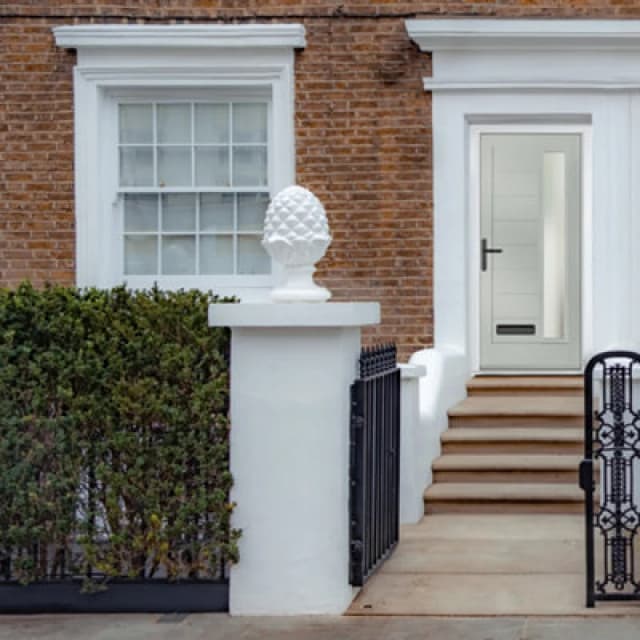 Lacerta Composite Door Monza Agate Grey 890mm X 2090mm Open In Right Hand Obs Glass 10 Year Guarantee - Free Delivery & Smart Lock