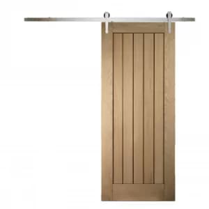Cottage Oak Sliding Barn Door with Provincial Track 2073 x 862mm