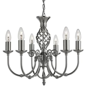 Searchlight Lighting - Searchlight Zanzibar - 6 Light Multi Arm Ceiling Pendant Satin Silver, E14