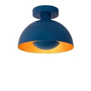 Siemon Modern Flush Ceiling Light - Ø25cm - 1xE27 - Blue