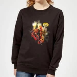 Marvel Deadpool Outta The Way Nerd Womens Sweatshirt - Black