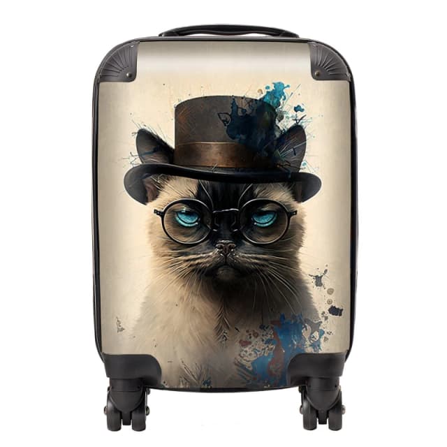 Warren Reed - Designer Siamese Cat Splashart Suitcase Size: Large Multicolor Unisex Large