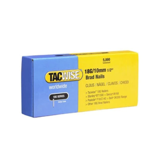 Tacwise 0392 18G 10mm Brad Nails Galvanised 5000 Pack - Z4 Z5 140El 53-13El