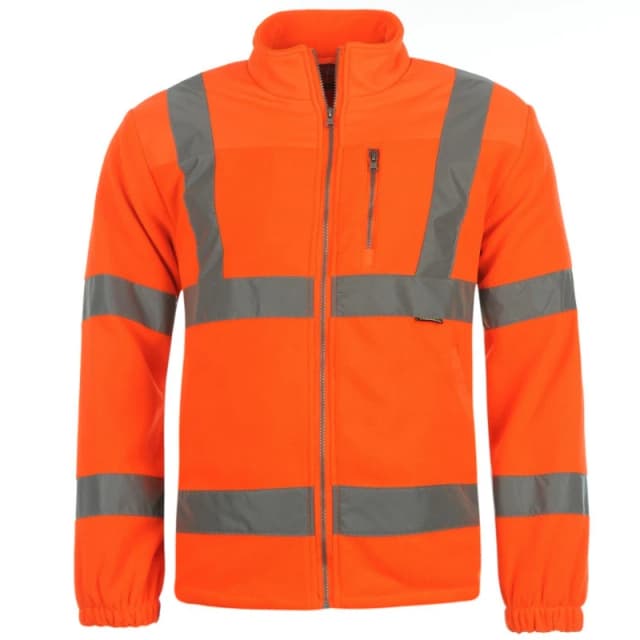 Dunlop Mens Hi-Vis Reflective Fleece Long Sleeve Jacket Orange male S