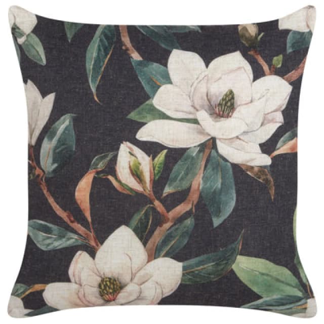 Beliani Throw Cushion Zahriye 45 X 45cm Black Floral Pattern