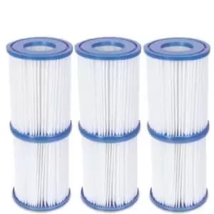 6 x Bestway Type II / Type 2 Pool Filter Cartridge 10.5cm x 13.6cm