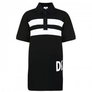 DKNY Stripe Polo Shirt - Black