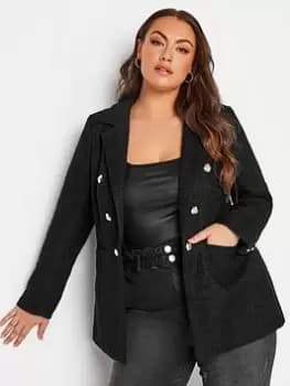 Yours Boucle Blazer - Black, Size 14, Women