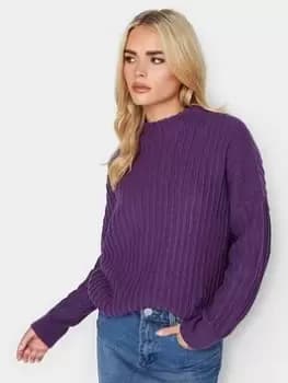 PixieGirl Petite Ribbed Funnel Neck, Purple, Size 16-18, Women