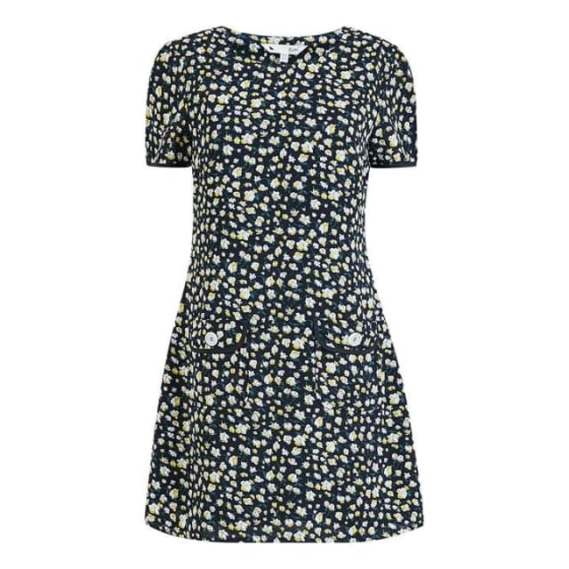 Yumi Black Floral 'Gracey' Tunic Dress - 8
