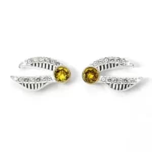 Sterling Silver Golden Snitch Stud Earrings with Crystal Elements