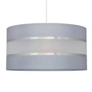 Helen Cylindrical Pendant Ceiling Light Grey, Silver 40cm