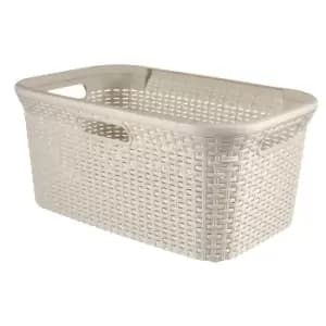 Curver 45 Litre Rattan Laundry Basket Cream