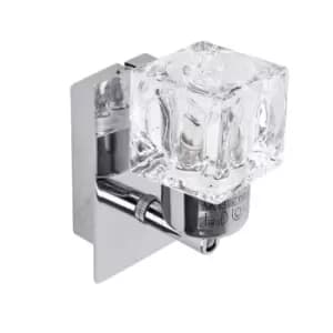 Ritz Ice Cube Pair of Silver Indoor Wall Spotlight