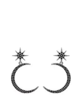 Jon Richard Jon Richard Star And Moon Black Statement Earring