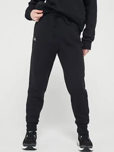 Under Armour Girls Rival Fleece Joggers - Black/White, Size S=7-8 Years Black/White VLNYT Unisex S=7-8 YEARS
