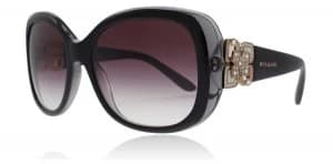 Bvlgari BV8172B Sunglasses Top Black On Grey Crystal 53818H 58mm