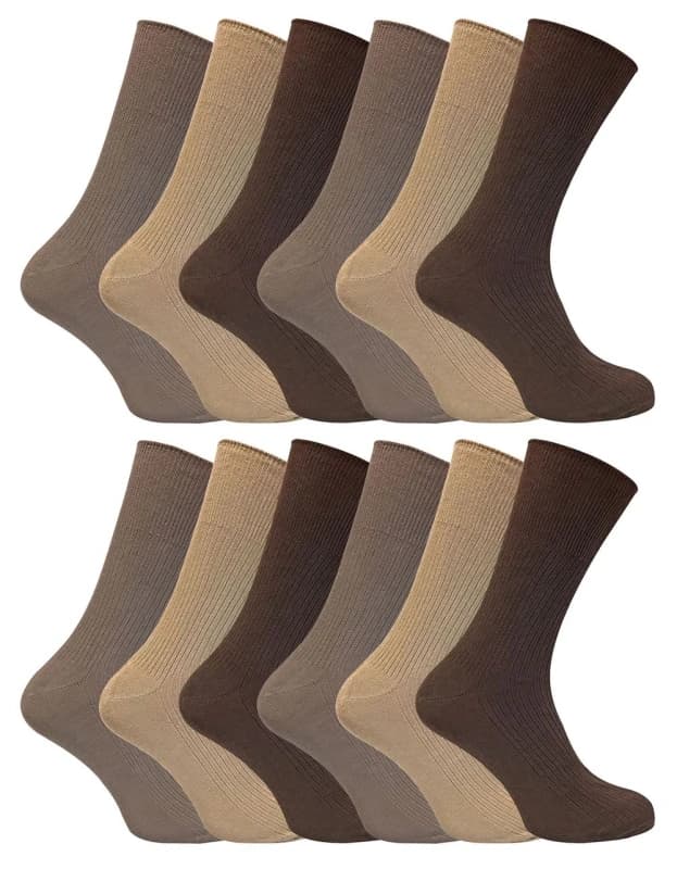 Sock Snob Sock Snob Men Thin Soft 100% Cotton Non Elastic Dress Socks in Brown Size: 6-11 Brown 6-11 Male 5060910925812