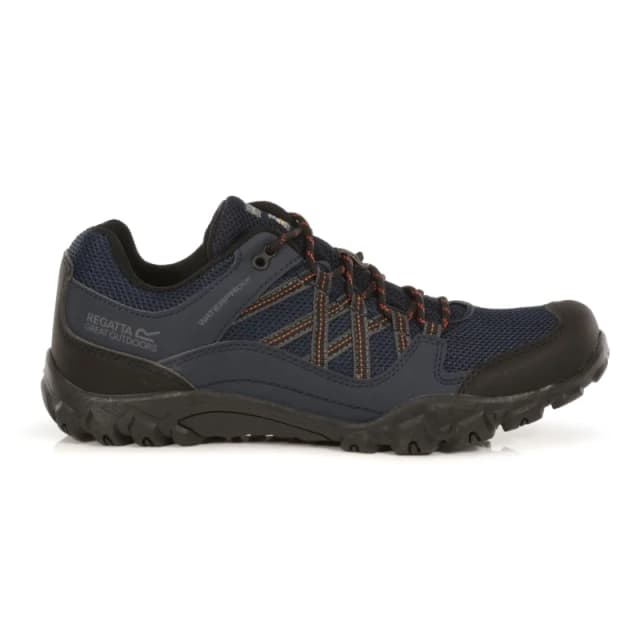 Regatta Mens Edgepoint III Waterproof Lace Up Walking Shoes UK Size 8 (EU 42) Navy/Burnt Umbr RMF617-QFD-8
