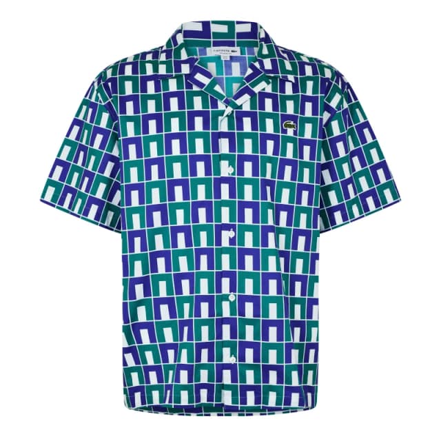 Lacoste Short Sleeved Monogram Print Shirt - Green Green S