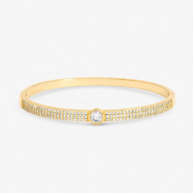 Jon Richard Gold Plated Crystal and Pave Stone Bangle Bangles One Size Gold 73784710000