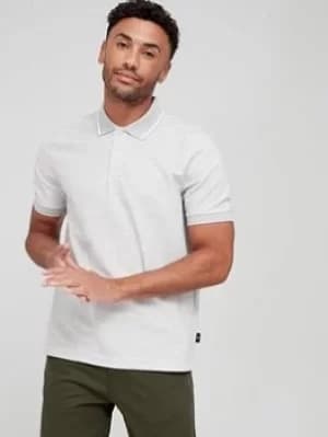 Ted Baker Ellerby Small Logo Polo Shirt, Grey Marl, Size 2, Men
