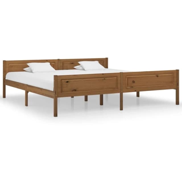 VIDAXL Bed Frame without Mattress Solid Pinewood Honey Brown 200x200cm vidaXL 8720286364277