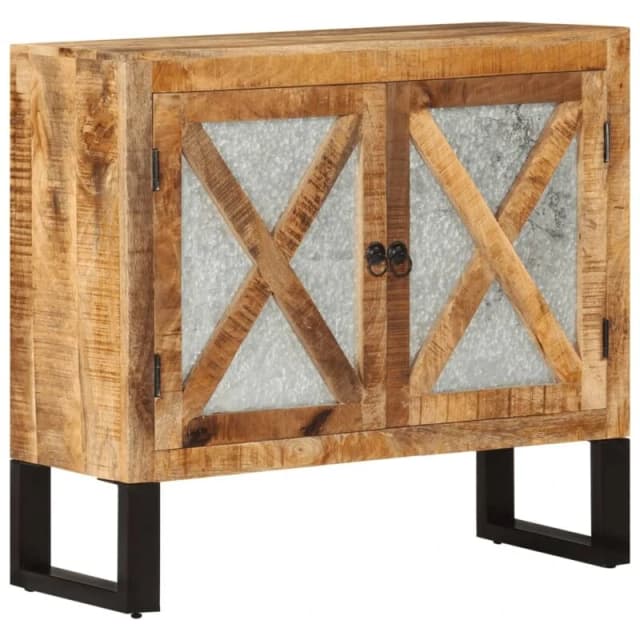 VIDAXL Sideboard 80x30x71cm Solid Rough Wood Mango and Metal Vidaxl 355842