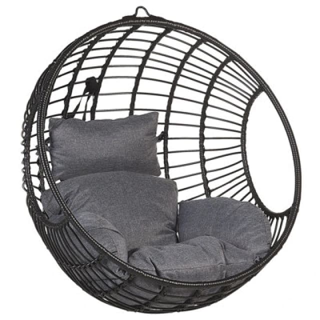 Beliani Hanging Chair Aspio Pe Rattan Black