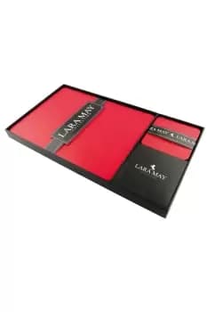 Set of 8 London Red Recycled Leather Placemats and 8 Leather Coasters