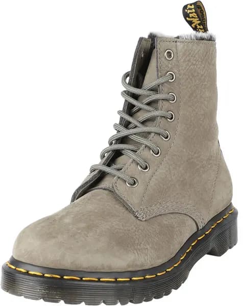 Dr Martens Nickel Grey Milled 1460 Serena Faux Fur Lined Nubuck Boots grey Female 4 193979UK
