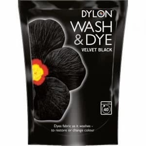 Dylon Wash and Dye Velvet Black Fabric Dye 350g