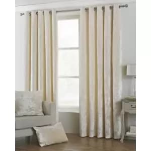 Riva Home Verona Velvet Style Eyelet Curtains (46 x 72" (117 x 183cm)) (Oyster)