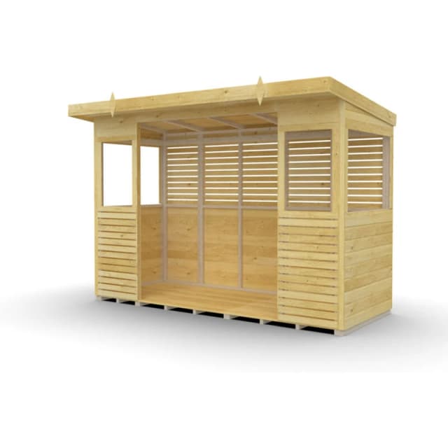 DIY Sheds 10 x 4 BBQ/Outdoor Kitchen Shelter, Brown 10X4PBBQFF