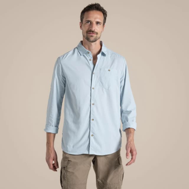Craghoppers Craghoppers Men Nosilife Nouro' Long Sleeve Shirt in Blue Size: Small Blue S Male 5063260001519
