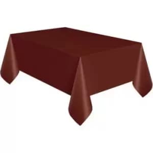 Unique Party Rectangular Plastic Tablecover (137 x 274cm) (Brown)
