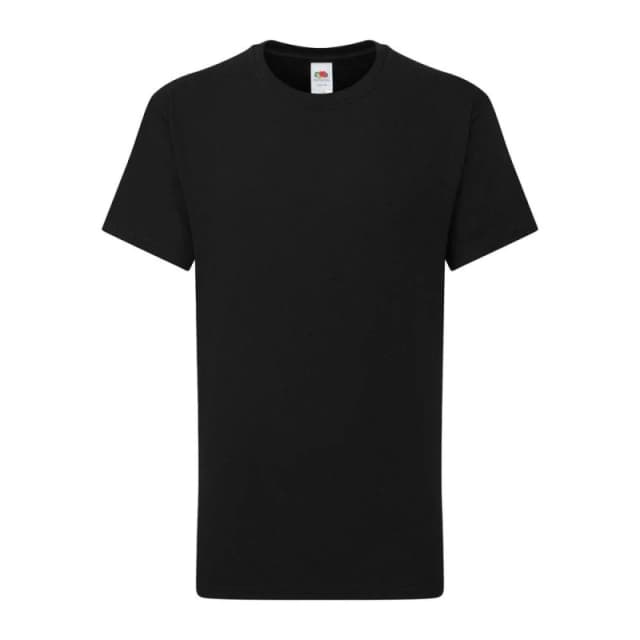 Fruit Of The Loom Iconic 195 boys's Children's T shirt in Black