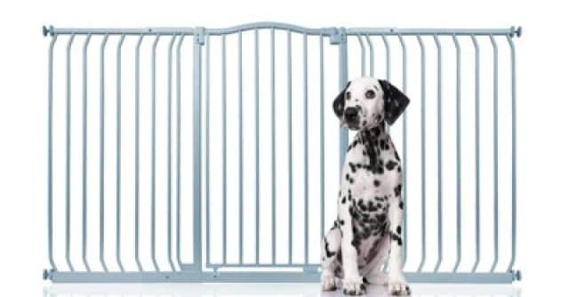 Bettacare Extra Tall Curved Top Dog Gate, 170Cm - 179Cm, Matt Grey, Extra Tall 100Cm In Height, Pressure Fit Pet Gate