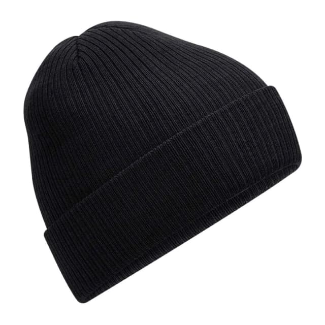 Beechfield Beechfield Men Ribbed Polylana Beanie in Black One Size Male 5063470384556