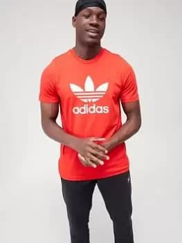 adidas Originals Trefoil T-Shirt - Red, Red/White Size XS Men