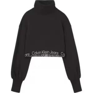 Calvin Klein Jeans Contrast Tape Loose Roll Neck - Black