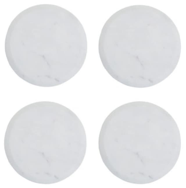 Premier Housewares Marmore Set Of Four Round White Marble Coasters White