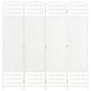 HOMCOM 4 Panel Folding Room Divider, Privacy Screen, Freestanding Paravent Partition Separator for Living Room, Bedroom and Office, 160 x 170cm, White