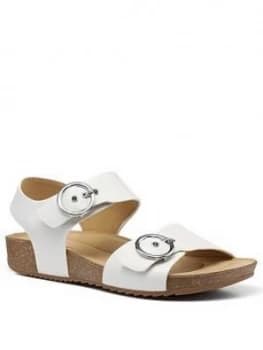 Hotter Tourist Buckle Footbed Sandals - White, Size 8, Women