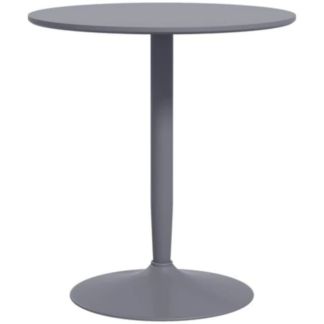 HOMCOM Round Dining Table - Non-slip Pad for Living Room Light Brown - Grey TJ Hughes 5056725574239