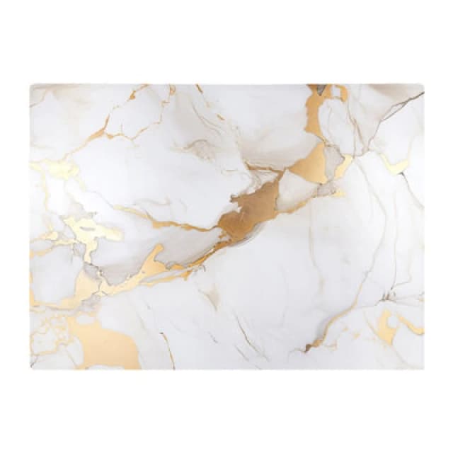 Warren Reed Designer White Marble With Gold Glass Chopping Board