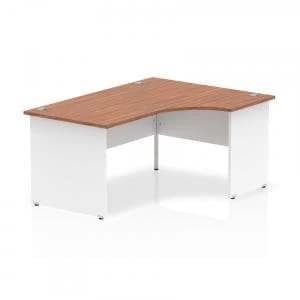 Trexus Desk Crescent Right Hand Panel End 1600x800mm Walnut Top White