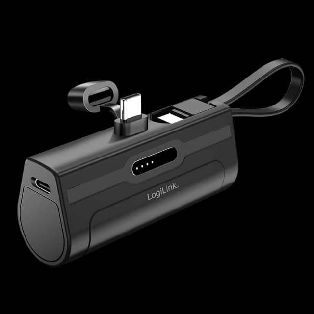 LogiLink Mobile Power Bank. LiPo. 4.500 mAh. built-in USB-C plug. blac