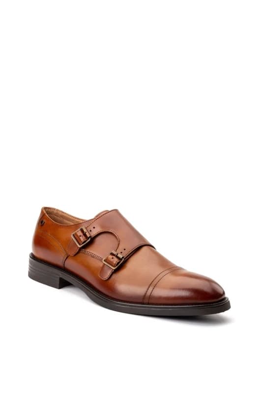 Base London Base London Men Taper Monk Shoe in Tan Size: 10 Tan 10 Male 5063294196182
